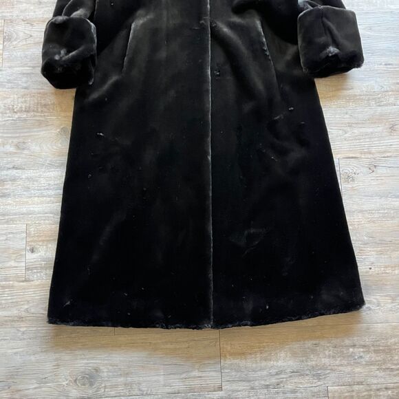 Midnight Velvet Long Coat Women Large Black Gothic Victorian Vintage Opera Hood - Picture 2 of 13